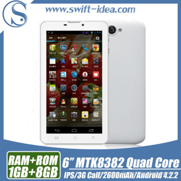 Top 6 Inch Mtk8382 Quad Core Dual SIM 3G Call Android Tablet PC (PMQ635X)